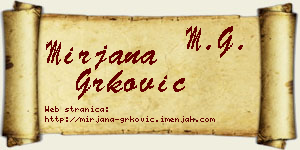 Mirjana Grković vizit kartica